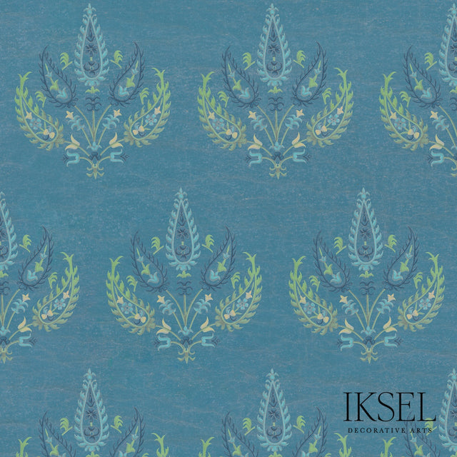 Schumacher RW204CR21-275-N EMBROIDERED FLOWERS in DENIM BLUE – Eades ...