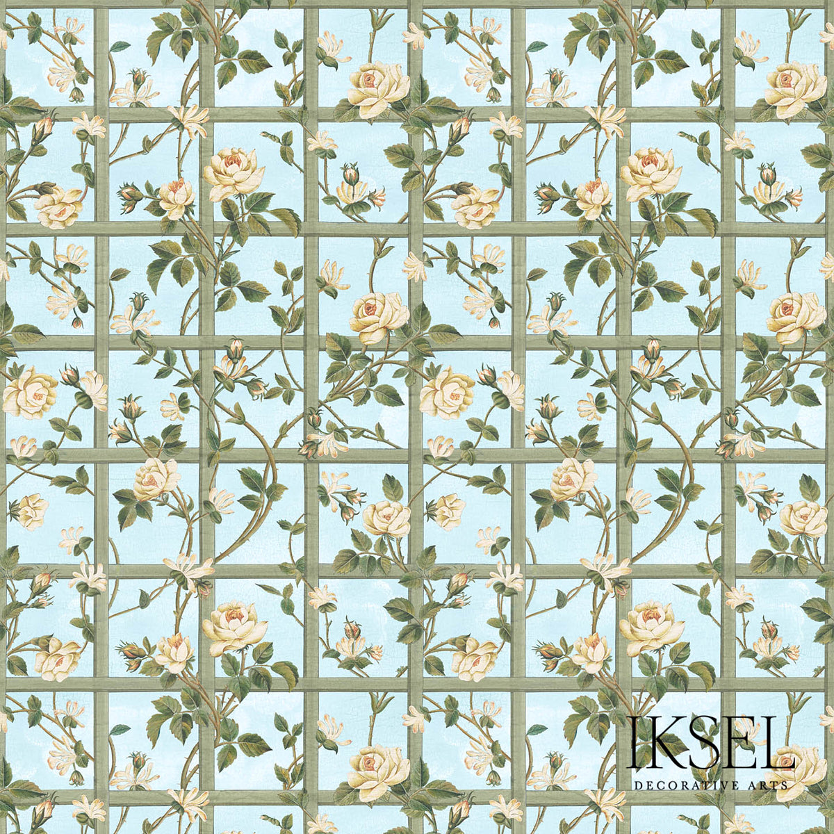 Schumacher RW416CS11 ROSE TRELLIS in MULTICOLOR Wallpaper - 