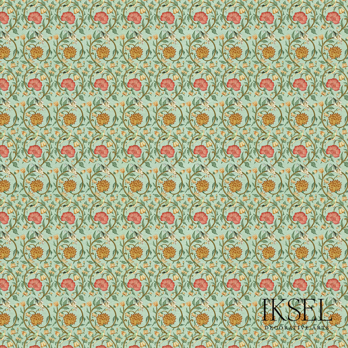 Schumacher RW535CR23 SHIRAZ in TEA GREEN Wallpaper - IKSEL