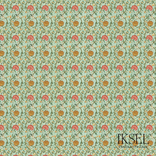 Schumacher RW535CR23 SHIRAZ in TEA GREEN Wallpaper - IKSEL