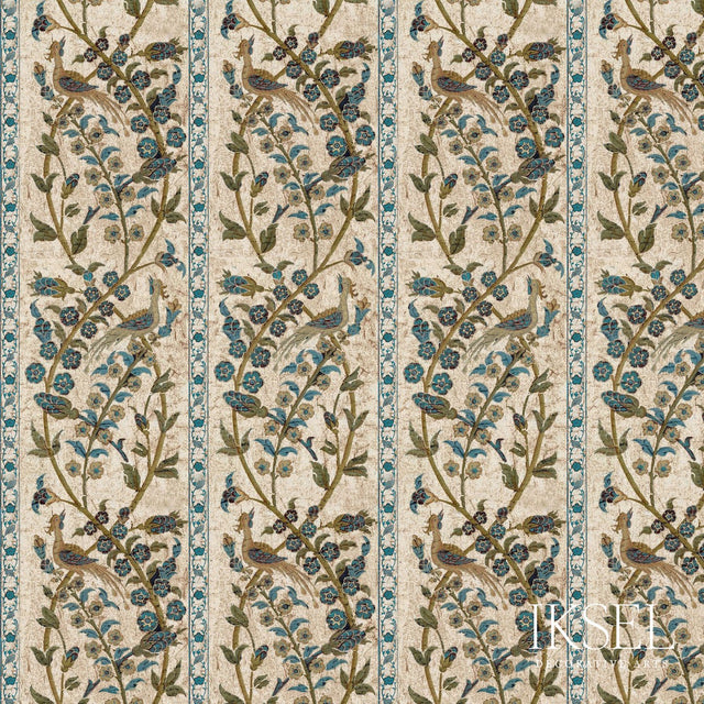 Schumacher RW537CR58-375-N ALEPPO STRIPE in BLUE Wallpaper -