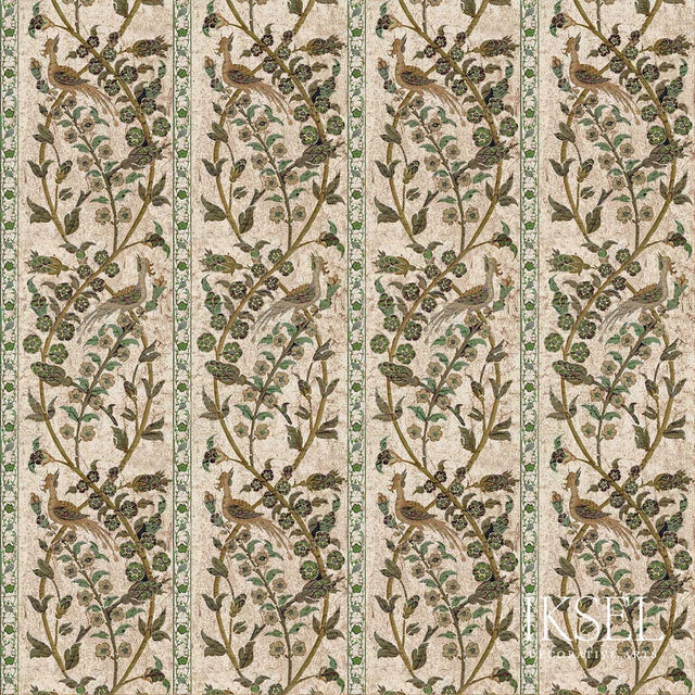 Schumacher RW537CR61-255-N ALEPPO STRIPE in GREEN Wallpaper 