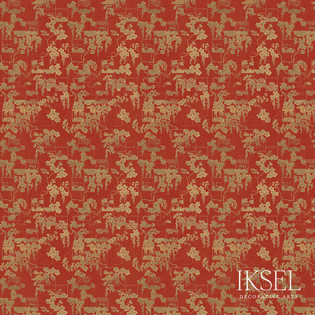 Schumacher RW603CR39 JAPANESE HOKKAIDO in BURGUNDY-GOLD Wall