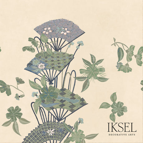 Schumacher RW609CR41-255-N JAPANESE FANS P in RICE-GREEN Wal