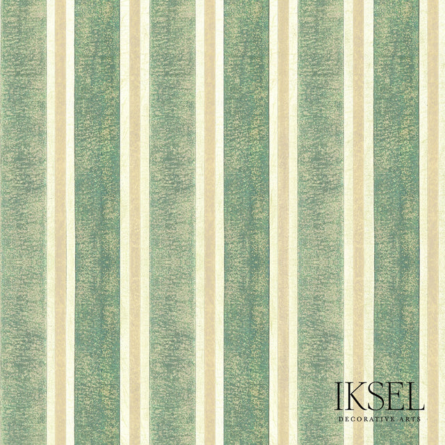 Schumacher RW713CS42-275 KUBILAI'S STRIPE in GREEN Wallpaper