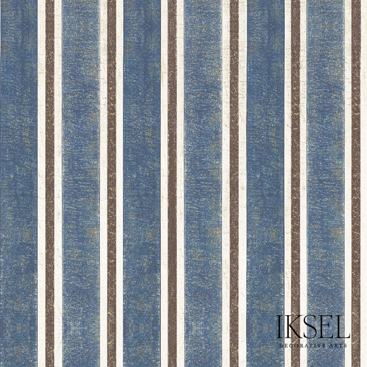Schumacher RW713CS43-325-S KUBILAI'S STRIPE in BLUE Wallpape