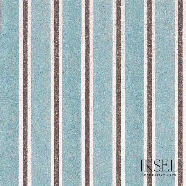 Schumacher RW713CS71-375-S KUBILAI'S STRIPE in TURQUOISE Wal