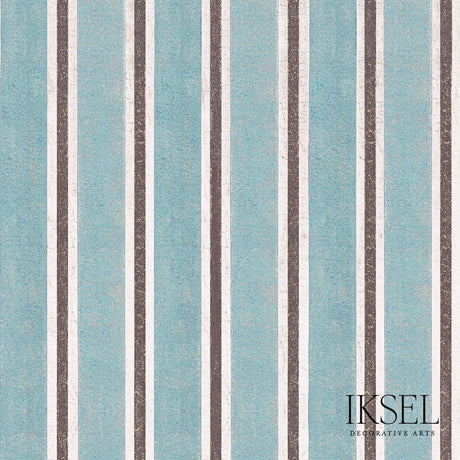 Schumacher RW713CS71-300 KUBILAI'S STRIPE in TURQUOISE Wallp