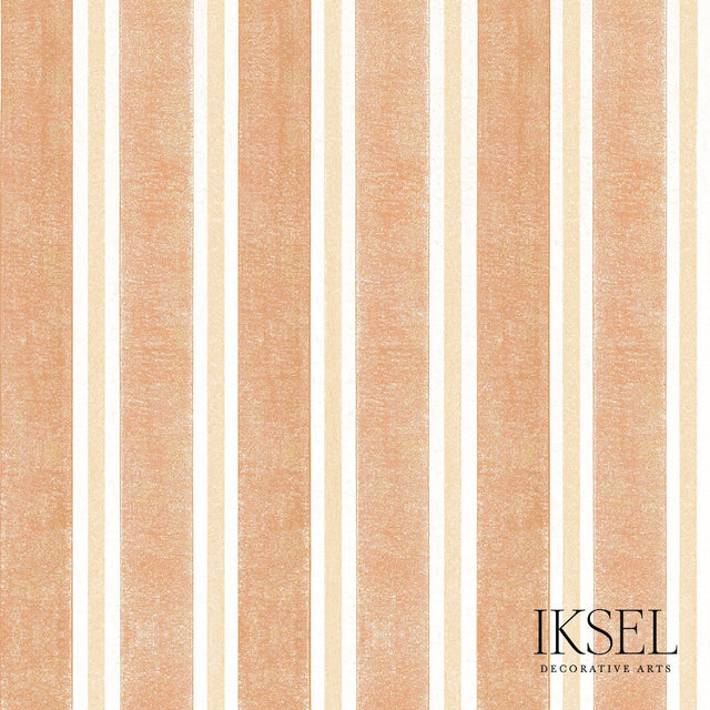 Schumacher RW713CS76-300 KUBILAI'S STRIPE in TERRACOTTA Wall