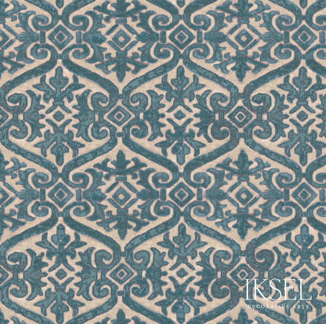 Schumacher RW901CR57 LOREDAN in PEACOCK Wallpaper - IKSEL