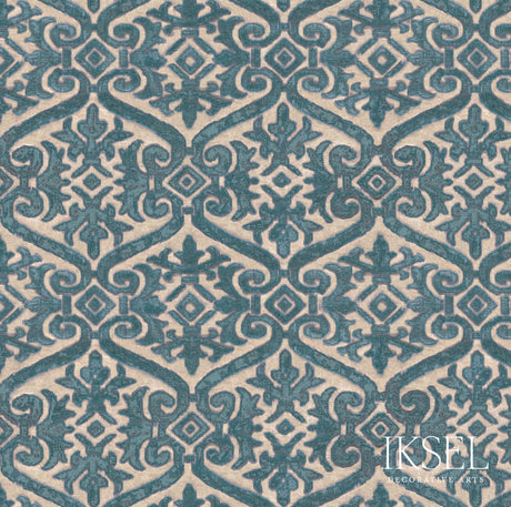 Schumacher RW901CR57-325-S LOREDAN in PEACOCK Wallpaper - IK