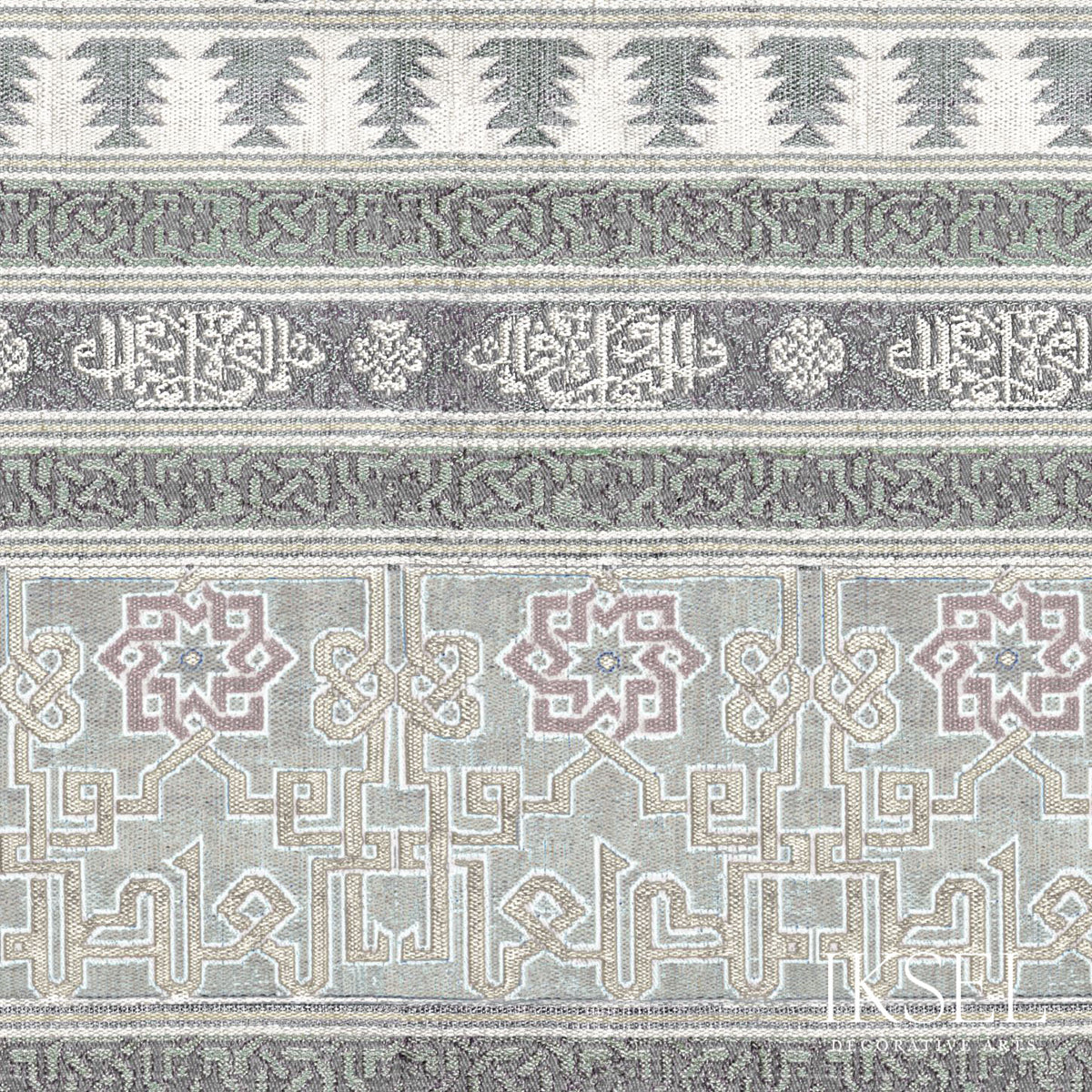 Schumacher RW906CR59-325 ALCAZAR BAYADERE in GREY Wallpaper 