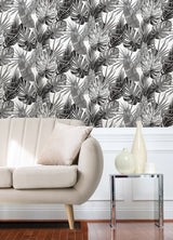 Rachel Zoe RZS4522 Black Palmero Peel & Stick Wallpaper