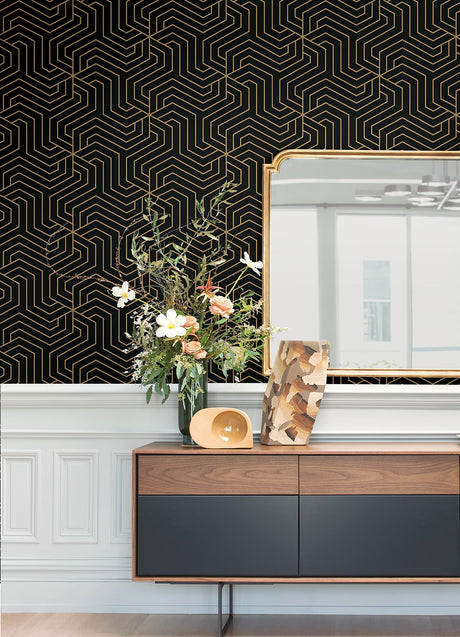 Rachel Zoe RZS4526 Black Ramsey Peel & Stick Wallpaper