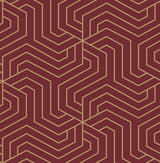 Rachel Zoe RZS4527 Burgundy Ramsey Peel & Stick Wallpaper