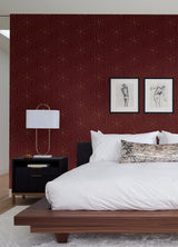 Rachel Zoe RZS4527 Burgundy Ramsey Peel & Stick Wallpaper