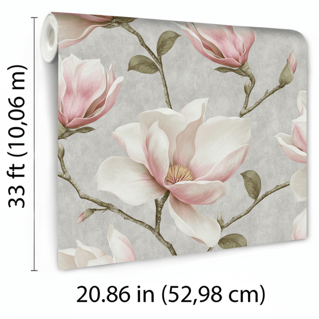 Veer Decor Grand Magnolia Grey Wallpaper VRVZ209-92