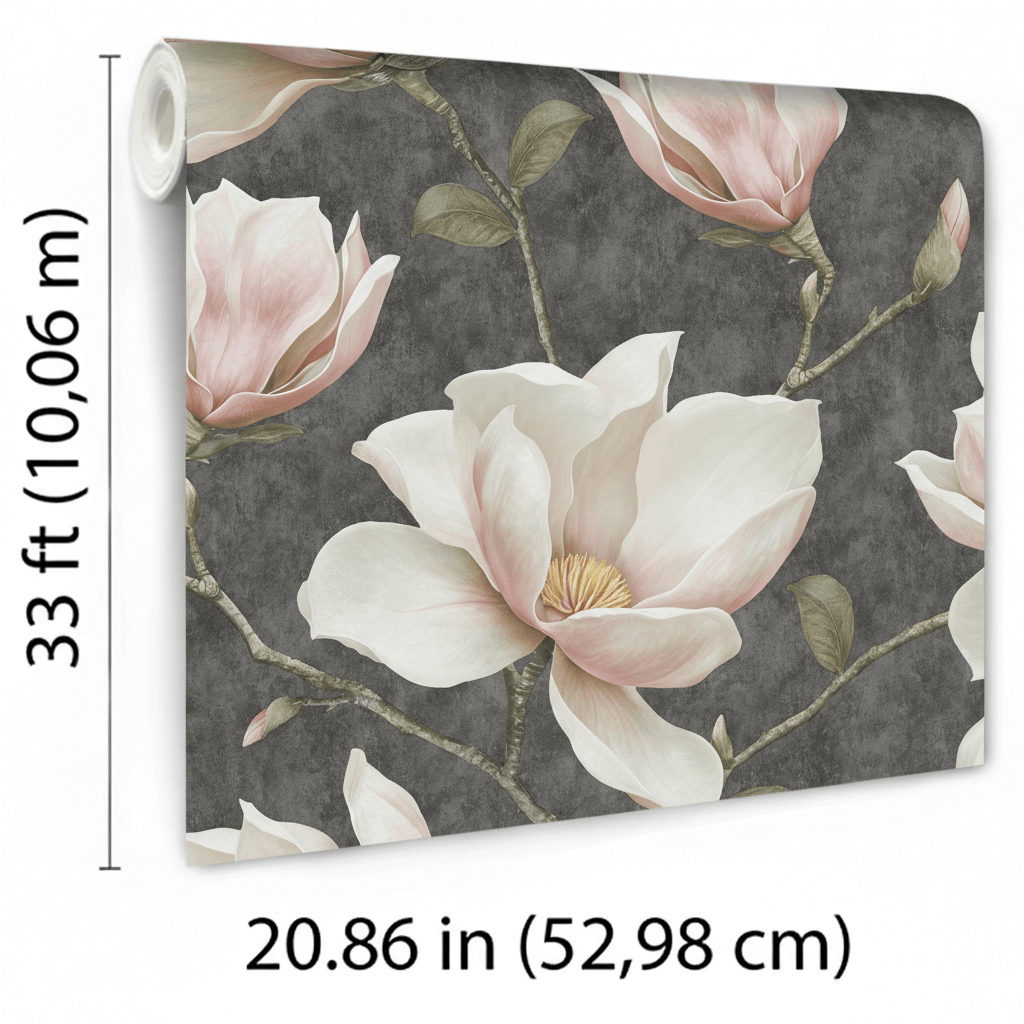 Veer Decor Grand Magnolia Black Wallpaper VRVZ219-92