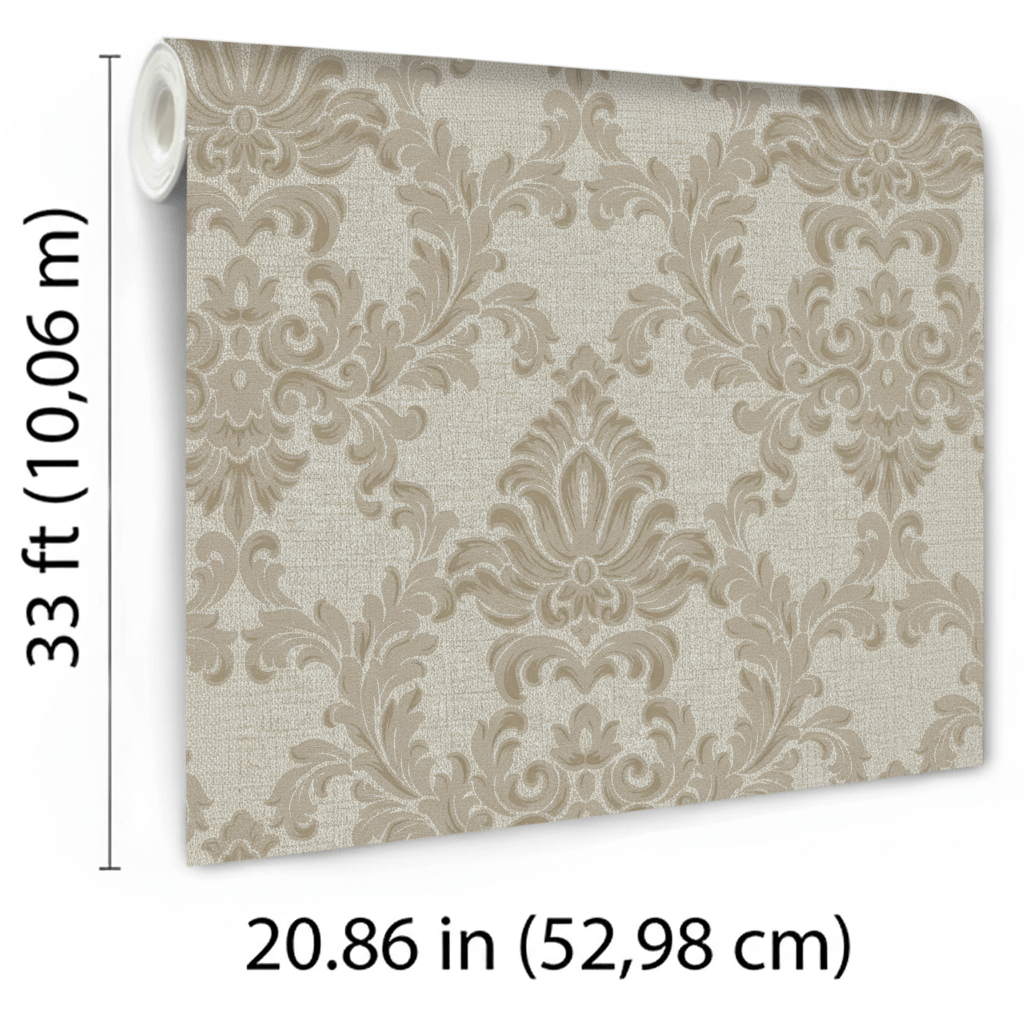 Veer Decor Venezia Damask Beige Wallpaper VRVZ907-91
