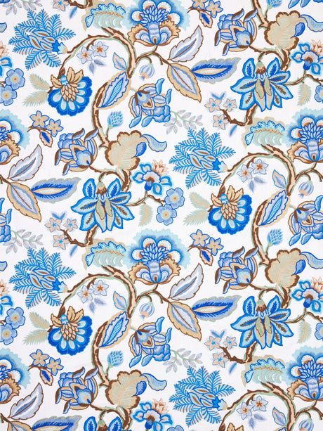 Scalamandre S7 0001HILL BLUE WOOD HILLSIDE CREWEL Fabric - Eade's Wallpaper