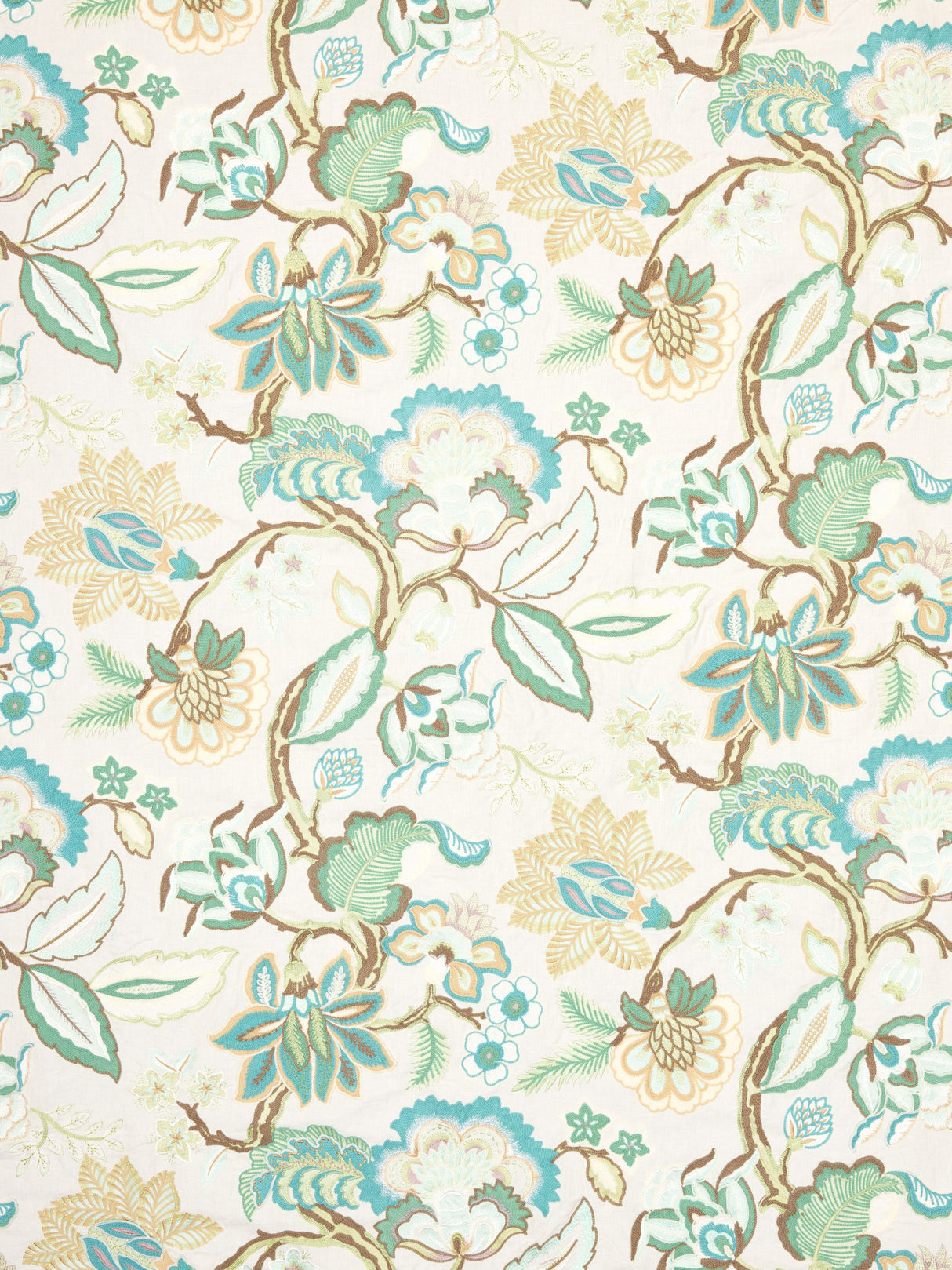 Scalamandre S7 0002HILL CELADON HILLSIDE CREWEL Fabric - Eade's Wallpaper