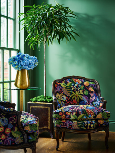 Scalamandre S7 00035400 NIGHT SHADE GREENHOUSE Fabric - Eade's Wallpaper