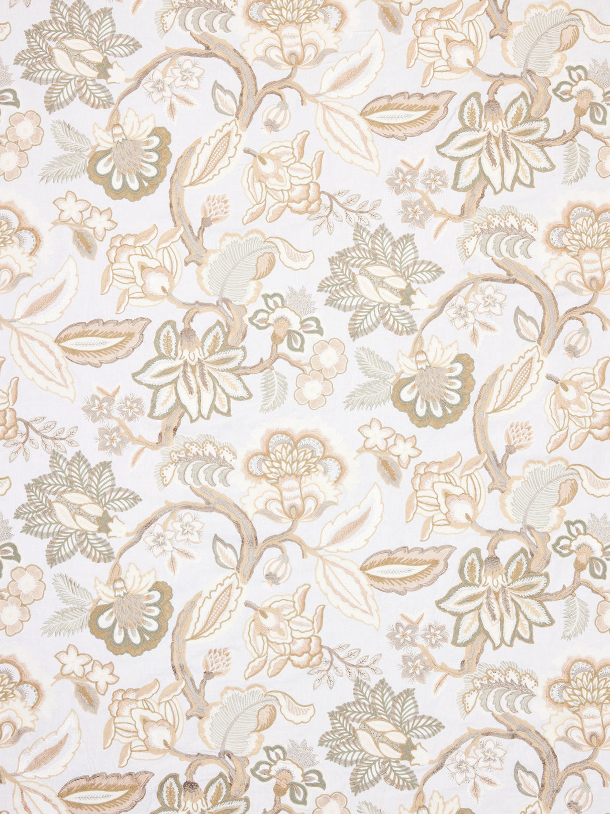 Scalamandre S7 0003HILL IVORY HILLSIDE CREWEL Fabric - Eade's Wallpaper