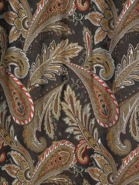 Scalamandre SB 00011058 BLACK CORAL PAISIELLO Fabric - Eade's Wallpaper