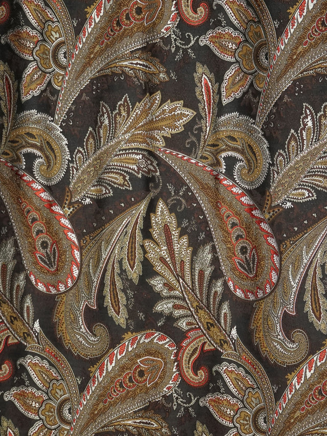 Scalamandre SB 00011058 BLACK CORAL PAISIELLO Fabric - Eade's Wallpaper