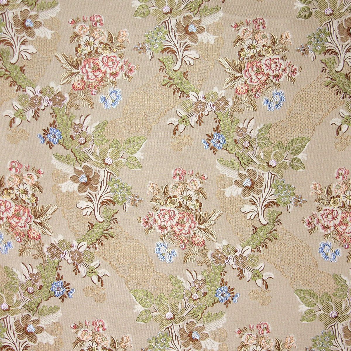 Scalamandre SB 00012474 ECRU/MULTI VILLA CARLOTTA Fabric - Eade's Wallpaper
