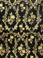 Scalamandre SB 00017801 GOLD ON BLACK LAMPAS TORCELLO Fabric - Eade's Wallpaper