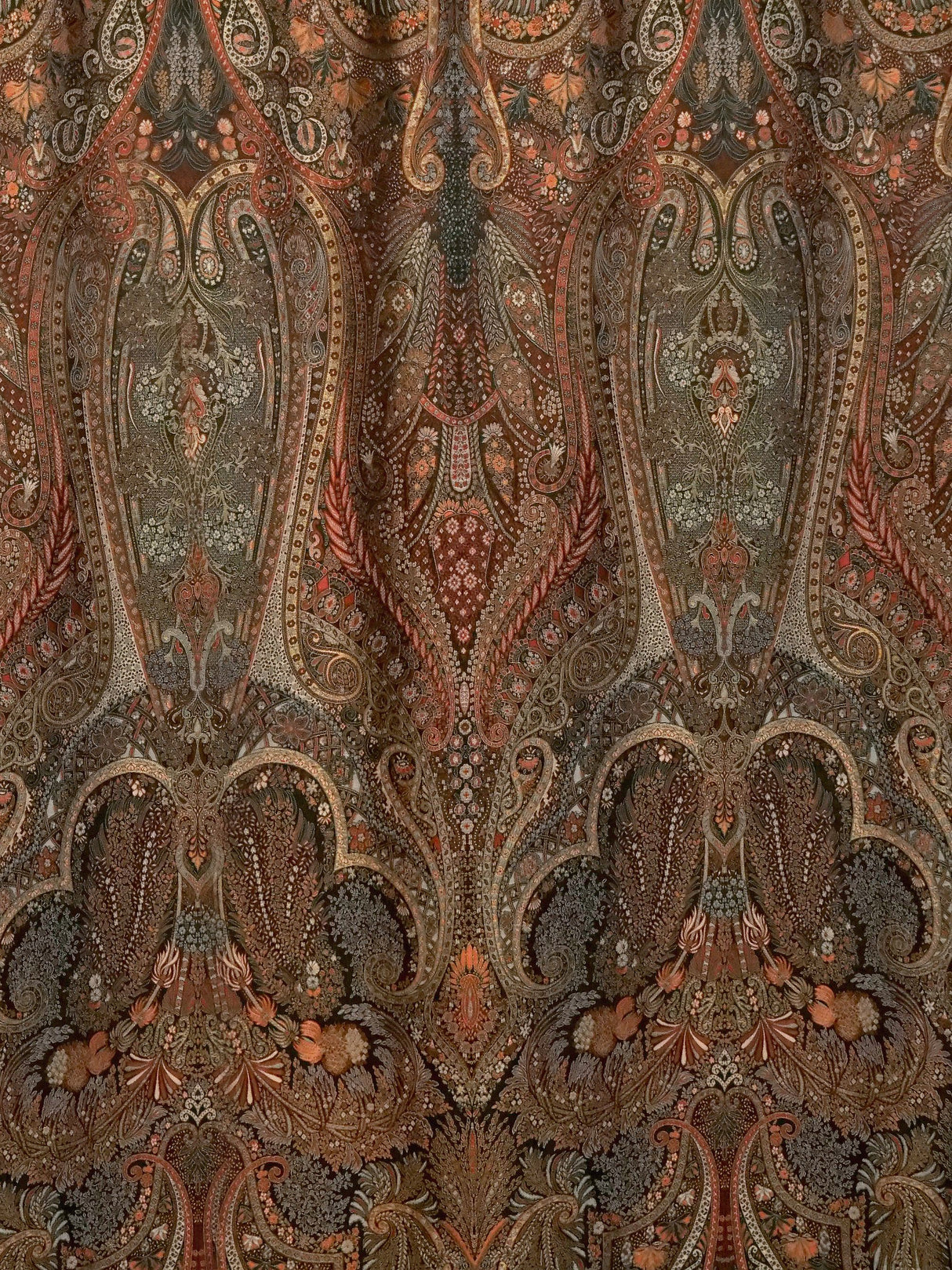Scalamandre SB 00027811 BLACK MULTI LIVONIA Fabric - Eade's Wallpaper
