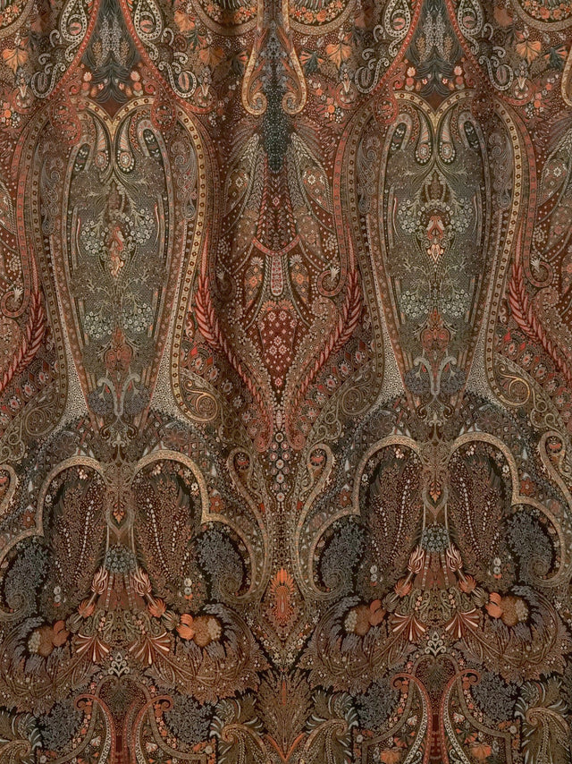 Scalamandre SB 00027811 BLACK MULTI LIVONIA Fabric - Eade's Wallpaper