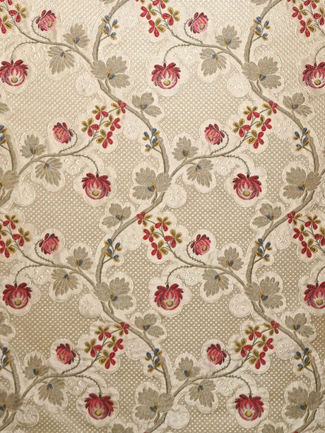 Scalamandre SB 00070352 STRAWBERRY CREAM TROTTOLA Fabric - Eade's Wallpaper