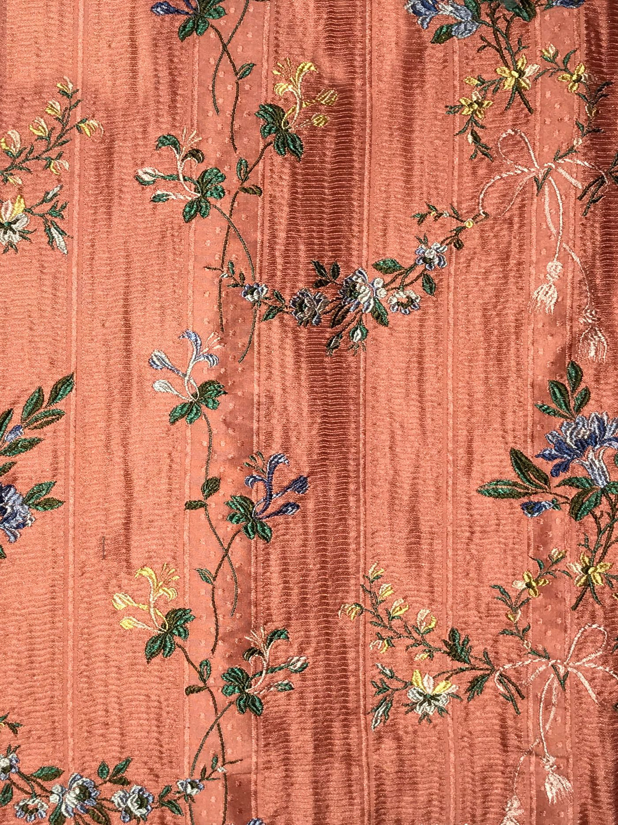 Scalamandre SB 00089326 APRICOT BROCHE ORLEANS Fabric - Eade's Wallpaper