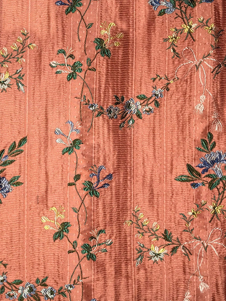 Scalamandre SB 00089326 APRICOT BROCHE ORLEANS Fabric - Eade's Wallpaper
