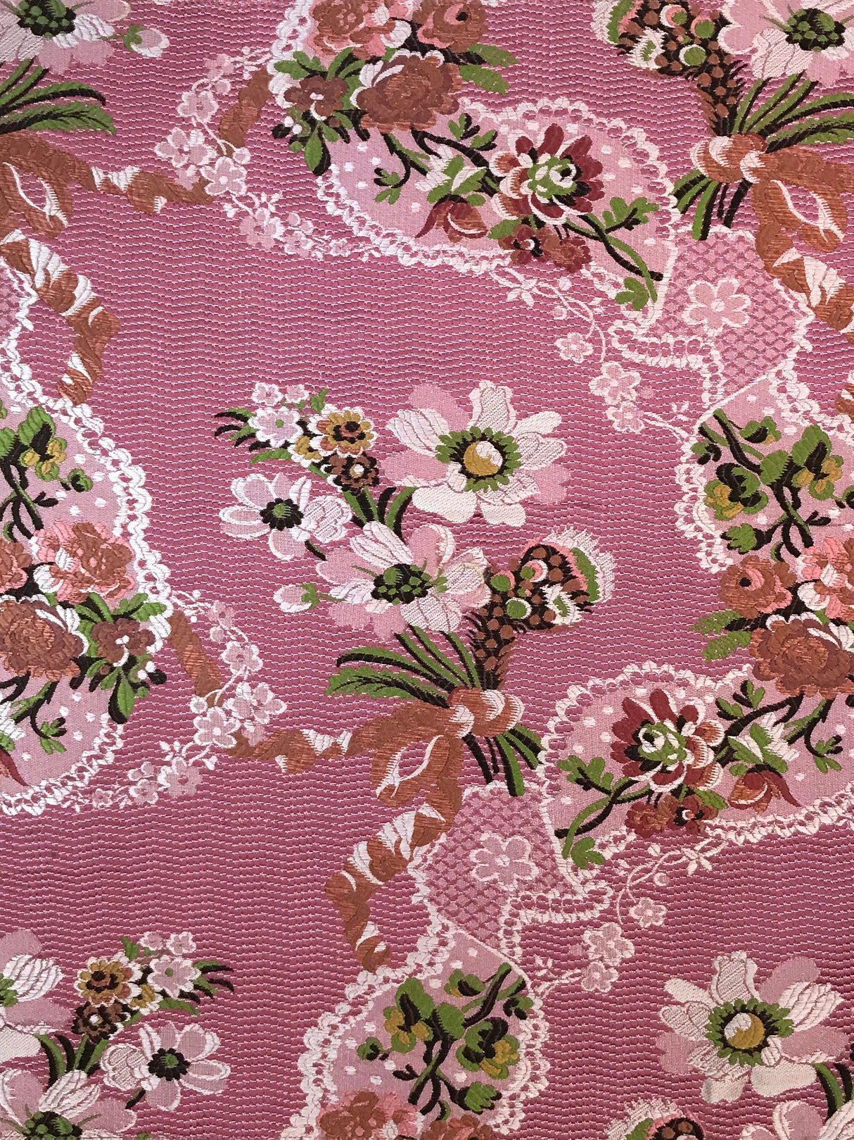 Scalamandre SB 20011943 MULTI ON FUCSHIA AVVOLTOIO Fabric - Eade's Wallpaper