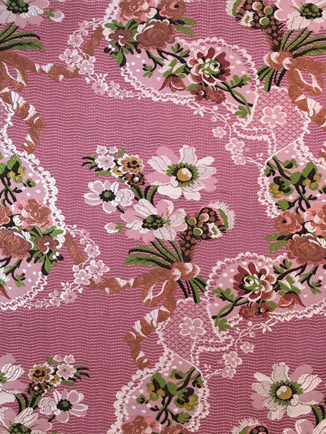 Scalamandre SB 20011943 MULTI ON FUCSHIA AVVOLTOIO Fabric - Eade's Wallpaper
