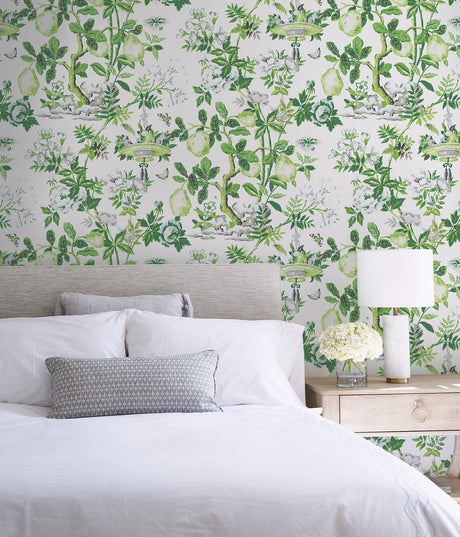 Scalamandre SCS3841 Verdance Shantung Garden Scalamandre Self Adhesive Wallpaper