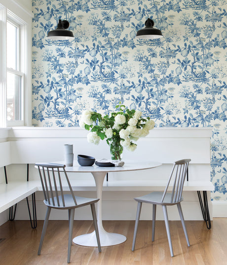 Scalamandre SCS3842 Delft Shantung Garden Scalamandre Self Adhesive Wallpaper