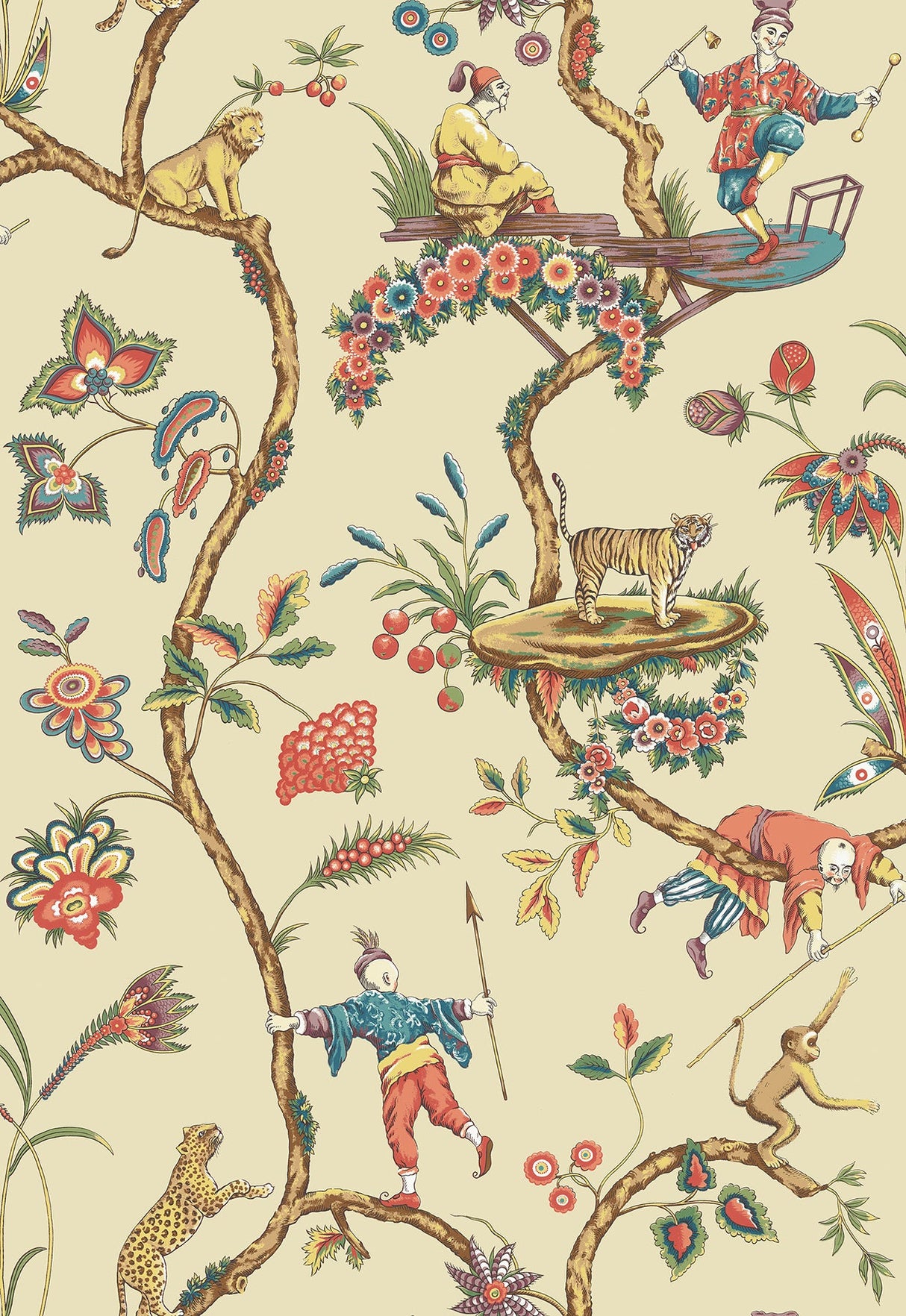 Scalamandre SCS3845 Ecru Chinoise Exotique Scalamandre Self Adhesive Wallpaper