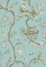 Scalamandre SCS3846 Robin Egg Chinoise Exotique Scalamandre Self Adhesive Wallpaper