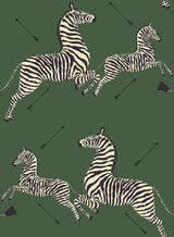 Scalamandre SCS3871 Serengeti Green Zebra Safari Scalamandre Self Adhesive Wallpaper