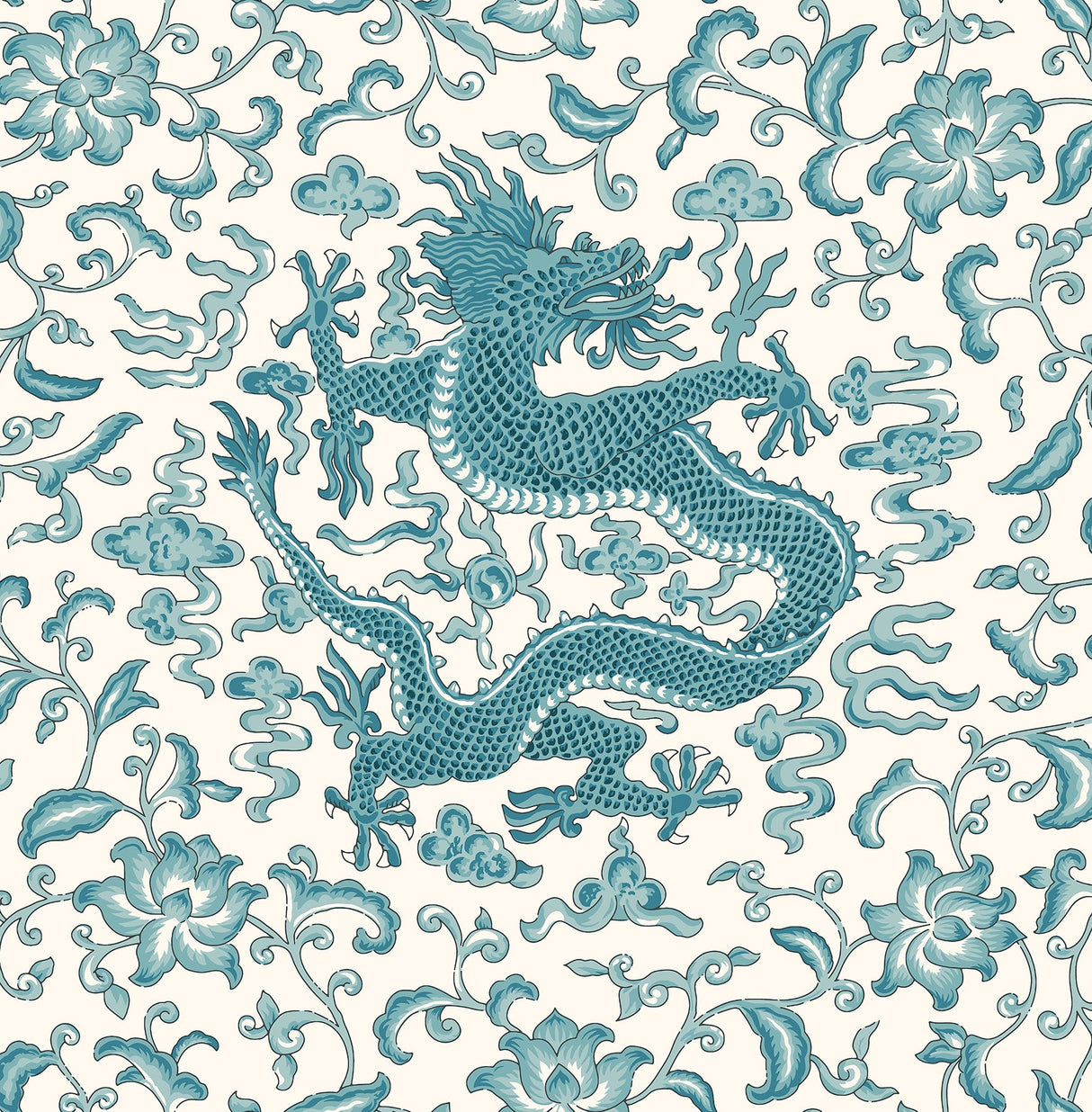 Scalamandre SCS3880 Peacock Chi'en Dragon Scalamandre Self Adhesive Wallpaper