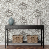 Scalamandre SCS3881 Grey Chi'en Dragon Scalamandre Self Adhesive Wallpaper