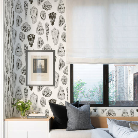 Scalamandre SCS3882 Graphite Coquina Scalamandre Self Adhesive Wallpaper