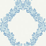 Scalamandre SCS6049 Sky Blue Wreath Peel & Stick Wallpaper