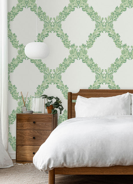 Scalamandre SCS6051 Jade Wreath Peel & Stick Wallpaper