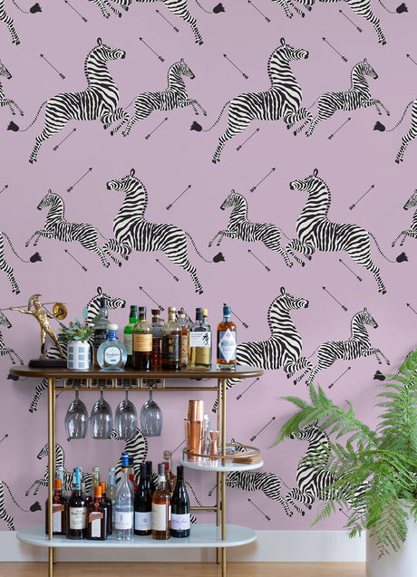 Scalamandre SCS6054 Lilac Zebra Safari Peel & Stick Wallpaper