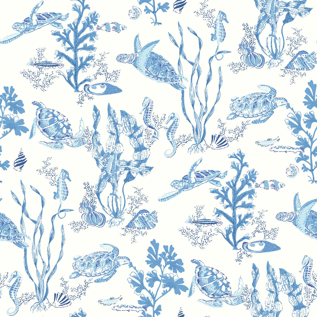 Scalamandre SCS6057 Azure Garparilla Peel & Stick Wallpaper